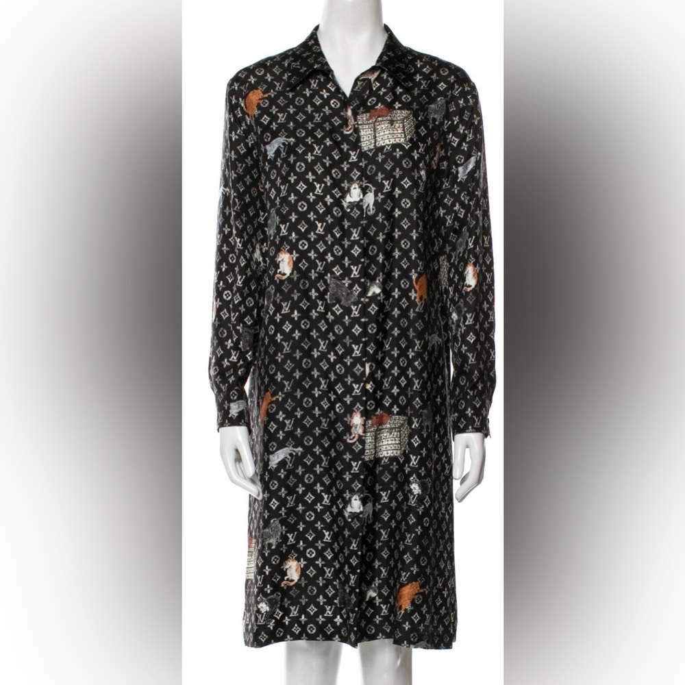 Louis Vuitton Black and White Animal Print Shirt